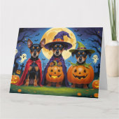 Affenpinscher Dogs Pumpkin Halloween Funny Karte (Vorderseite)