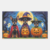 Affenpinscher Dogs Pumpkin Halloween Funny Rechteckiger Aufkleber (Vorderseite)