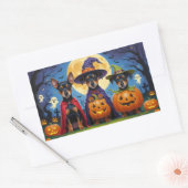 Affenpinscher Dogs Pumpkin Halloween Funny Rechteckiger Aufkleber (Umschlag)