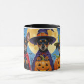 Affenpinscher Dogs Pumpkin Halloween Funny Tasse (Zentrum)