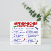 AFFENPINSCHER-Eigentumsrecht 2 Postkarte (Stehend Vorderseite)