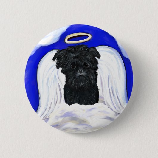 Affenpinscher Engel Button (Vorderseite)