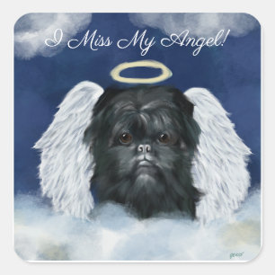 Affenpinscher Engel Quadratischer Aufkleber
