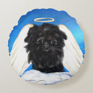 Affenpinscher Engel Rundes Kissen