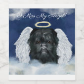 Affenpinscher Engel Weinetikett (Einzelnes Label)