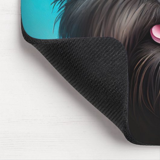 Affenpinscher feiert Geburtstagskuchen Mousepad (Ecke)
