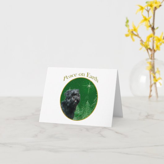 Affenpinscher Frieden Karte (Gelbe Blume)
