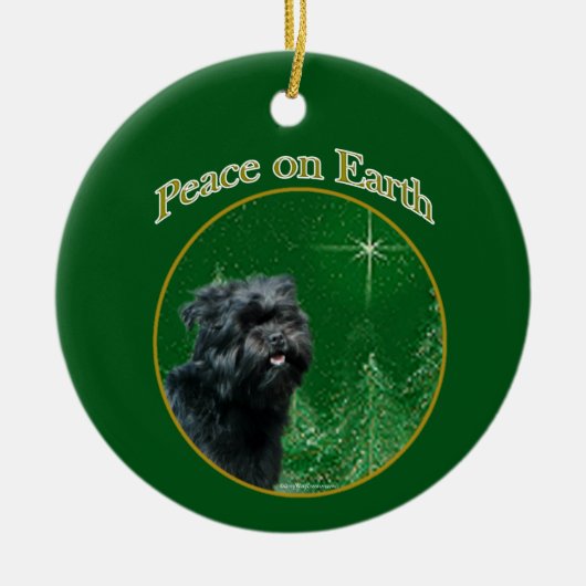 Affenpinscher Frieden Keramik Ornament (Vorne)