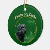 Affenpinscher Frieden Keramik Ornament (Links)