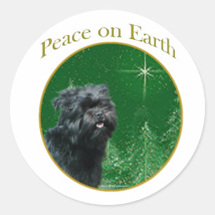 Affenpinscher Frieden Runder Aufkleber
