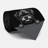 Affenpinscher Funny Peeking Puppy Dog Lover Krawatte (Gerollt)