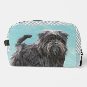 Affenpinscher Gemälde Schwarzsilberner Hund Kunst Waschbeutel