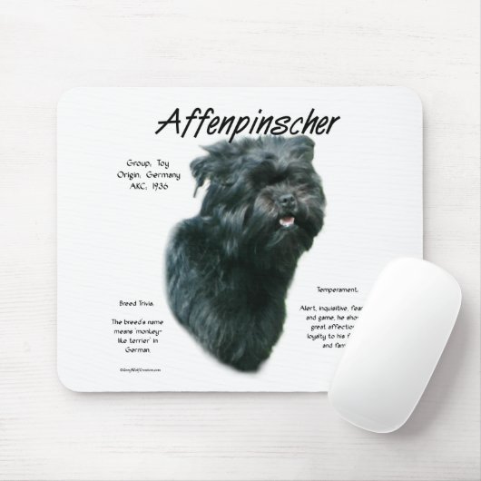 Affenpinscher Geschichtsdesign Mousepad (Mit Mouse)