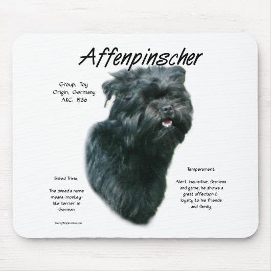 Affenpinscher Geschichtsdesign Mousepad (Vorne)