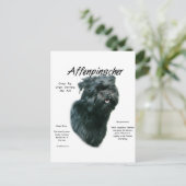 Affenpinscher Geschichtsdesign Postkarte (Stehend Vorderseite)