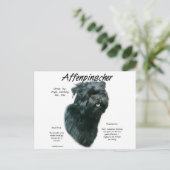 Affenpinscher Geschichtsdesign Postkarte (Stehend Vorderseite)