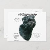 Affenpinscher Geschichtsdesign Postkarte (Vorne/Hinten)