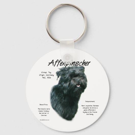 Affenpinscher Geschichtsdesign Schlüsselanhänger (Vorderseite)
