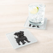 Affenpinscher Glasuntersetzer (Schrägansicht)