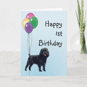 Affenpinscher-glücklicher 1. Geburtstag Karte
