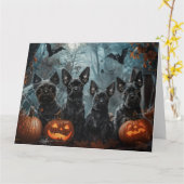 Affenpinscher Halloween-Nachtdoggie Delight Karte (Gelbe Blume)