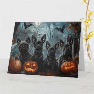 Affenpinscher Halloween-Nachtdoggie Delight Karte