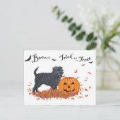 Affenpinscher Halloween Postkarte (Stehend Vorderseite)