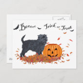 Affenpinscher Halloween Postkarte (Vorne/Hinten)