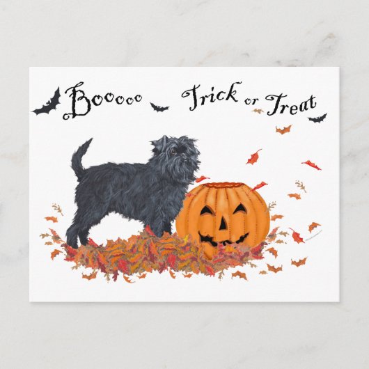 Affenpinscher Halloween Postkarte (Vorderseite)