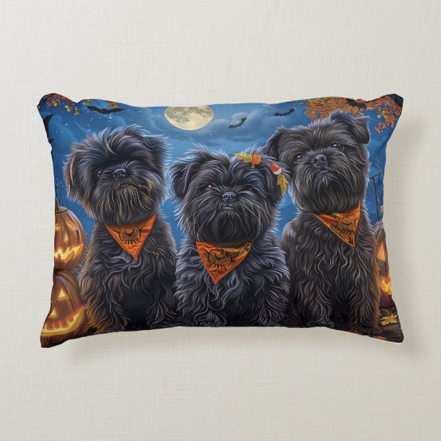 Affenpinscher Halloween Spooky Dekokissen (Vorderseite)