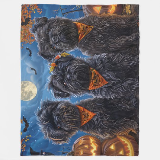 Affenpinscher Halloween Spooky Fleecedecke (Vorderseite)