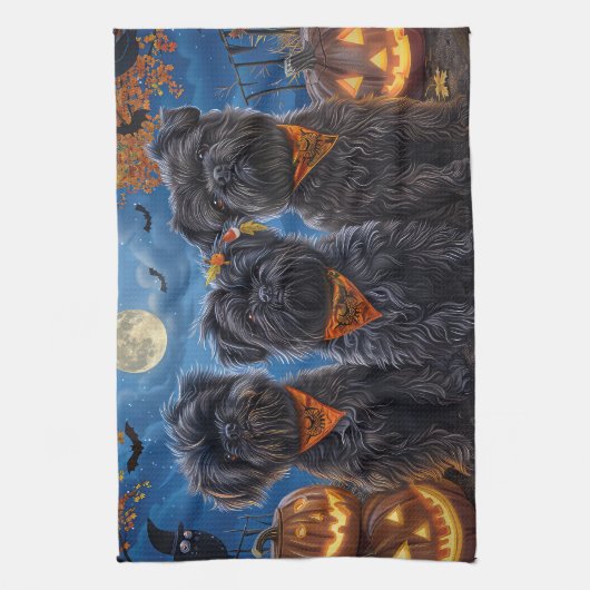 Affenpinscher Halloween Spooky Geschirrtuch (Vertikal)