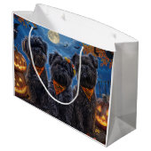 Affenpinscher Halloween Spooky Große Geschenktüte (Rückseite Schrägansicht)