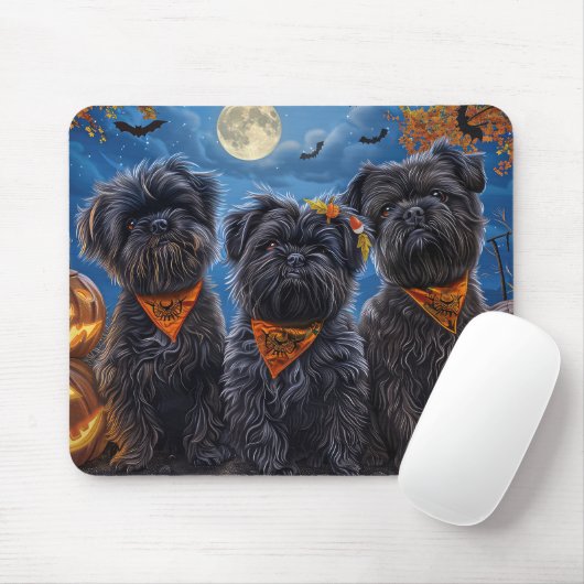 Affenpinscher Halloween Spooky Mousepad (Mit Mouse)
