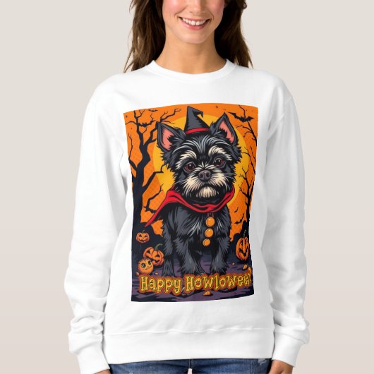 Affenpinscher Happy Howloween Sweatshirt (Vorderseite)