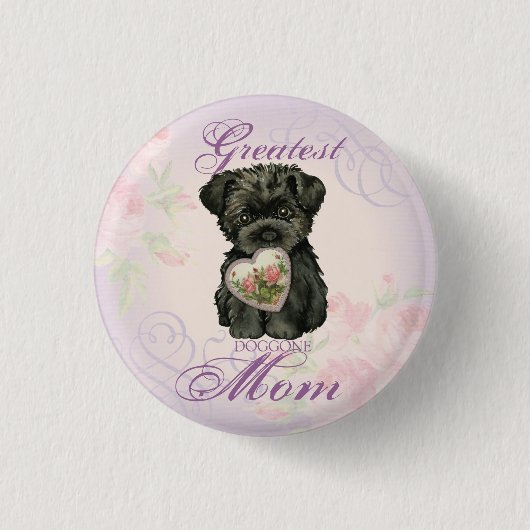 Affenpinscher Heart Mama Button (Vorderseite)