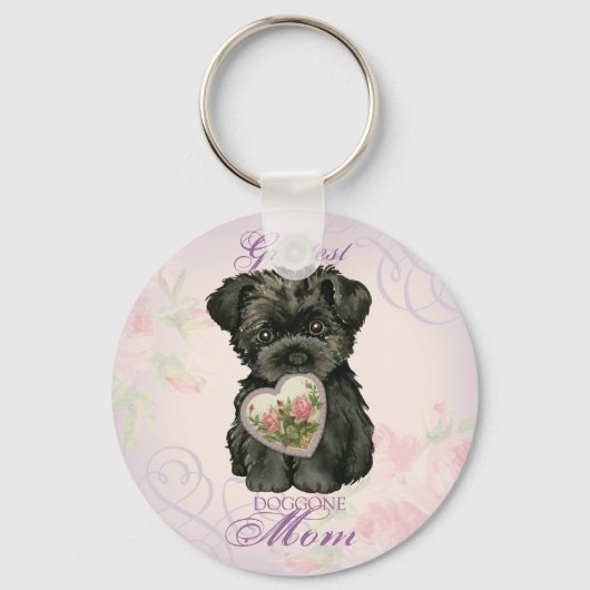 Affenpinscher Heart Mama Schlüsselanhänger (Vorderseite)