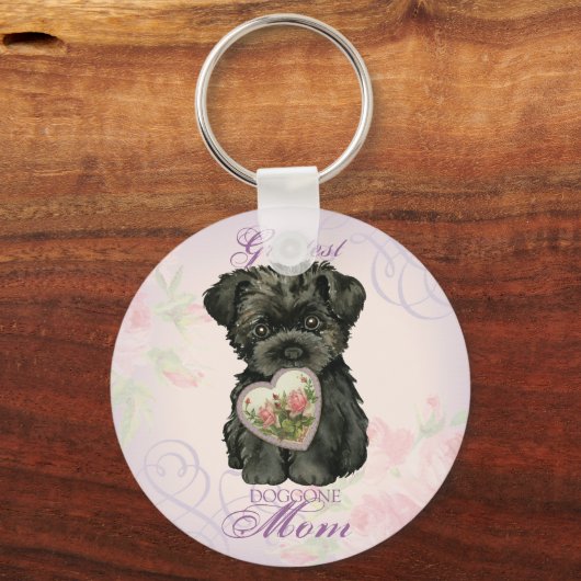 Affenpinscher Heart Mama Schlüsselanhänger (Vorderseite)
