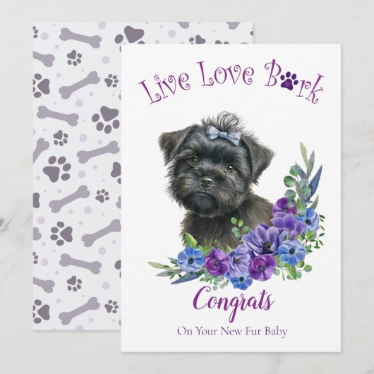 Affenpinscher Hund Adoption, Gotcha Tag Karte (Vorne/Hinten)