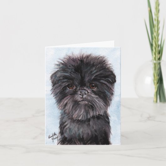 Affenpinscher Hund Art Note Card Karte (Vorderseite)