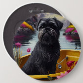 Affenpinscher Hund auf einem Paddle: Ein Landschaf Button (Vorne & Hinten)