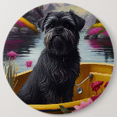 Affenpinscher Hund auf einem Paddle: Ein Landschaf Button (Vorderseite)