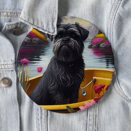Affenpinscher Hund auf einem Paddle: Ein Landschaf Button (Beispiel)