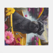 Affenpinscher Hund auf einem Paddle: Ein Landschaf Fleecedecke (Vorderseite (Horizontal))