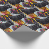 Affenpinscher Hund auf einem Paddle: Ein Landschaf Geschenkpapier (Ecke)