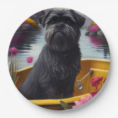 Affenpinscher Hund auf einem Paddle: Ein Landschaf Pappteller (Vorderseite)