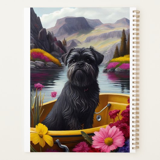 Affenpinscher Hund auf einem Paddle: Ein Landschaf Planer (Rückseite)
