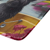 Affenpinscher Hund auf einem Paddle: Ein Landschaf Schneidebrett (Ecke)