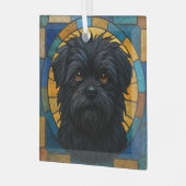 Affenpinscher Hund "Festglass" Ornament Aus Glas (Vorderseite links)