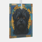 Affenpinscher Hund "Festglass" Ornament Aus Glas (Vorderseite Rechts)